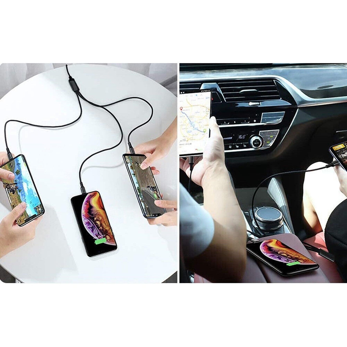 3-in-1 Multi USB Charger Cable for Micro USB Type C and Apple Devices V1263-JX-6100-5
