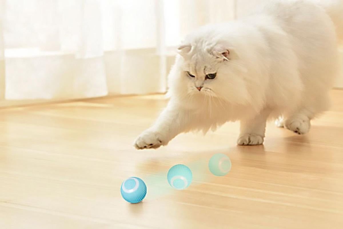 2PCS Interactive Smart Cat Toy Automatic Rolling Cat Ball Self-Moving Kitten Toys V1263-JX-6101