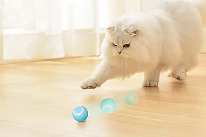2PCS Interactive Smart Cat Toy Automatic Rolling Cat Ball Self-Moving Kitten Toys V1263-JX-6101