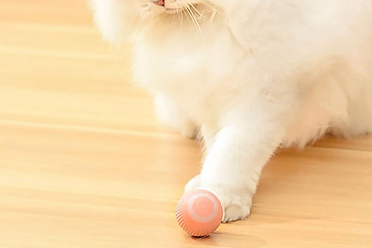 2PCS Interactive Smart Cat Toy Automatic Rolling Cat Ball Self-Moving Kitten Toys V1263-JX-6101