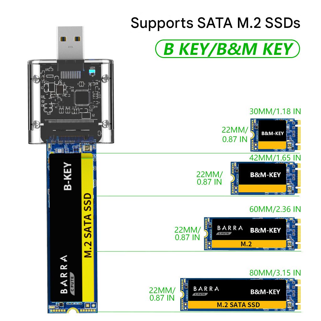 SSD Disk Box M2 To USB 3.0 SSD Adapter M2 SSD CASE SATA Chassis For V1263-JX-6105-1