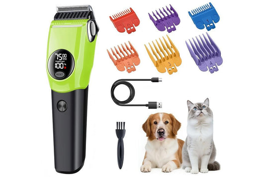 Dog Clipper Low Noise Dog Grooming Kit Rechargeable 3-Speed With LCD Display for Dogs Cats Pets V1263-JX-6106-1