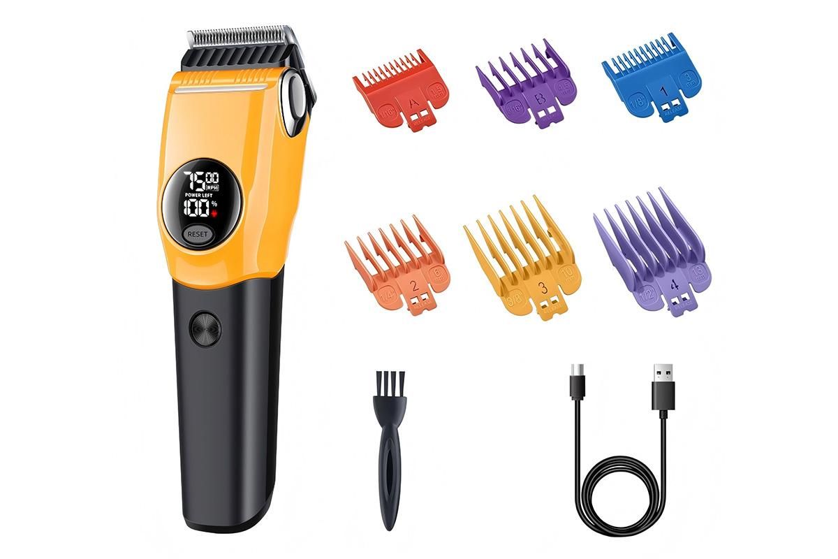 Dog Clipper Low Noise Dog Grooming Kit Rechargeable 3-Speed With LCD Display for Dogs Cats Pets V1263-JX-6106-3