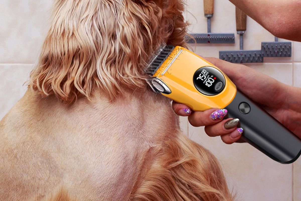 Dog Clipper Low Noise Dog Grooming Kit Rechargeable 3-Speed With LCD Display for Dogs Cats Pets V1263-JX-6106-3