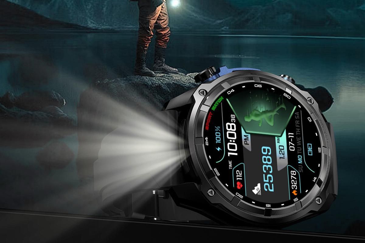 1.43 Inch Outdoor Smart Watch 100+ Sports Modes Bluetooth Call Flashlight 3ATM Waterproof V1263-JX-6109-1
