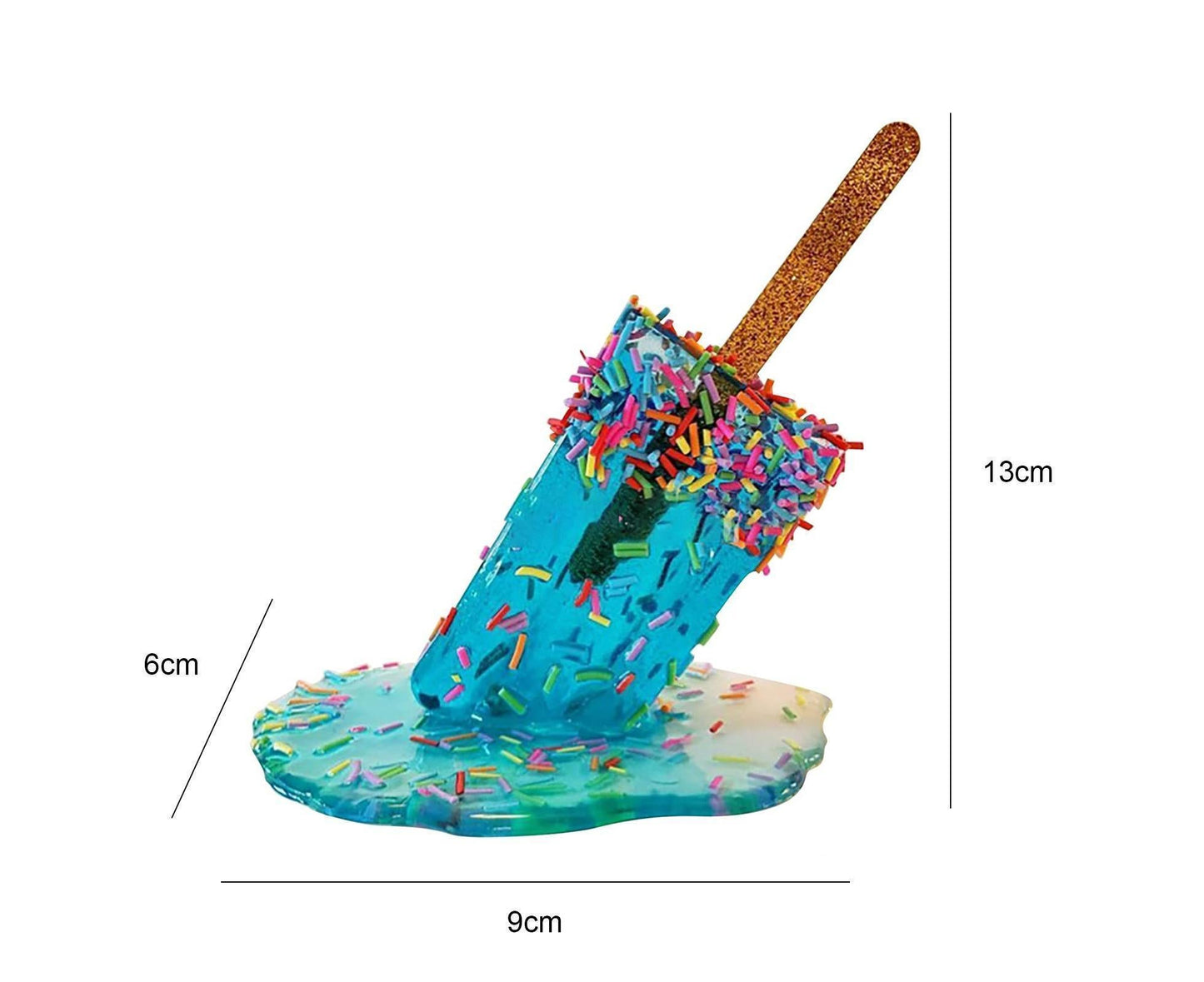 Melting Ice Resin Art Figurine-Blue V1263-JX-611
