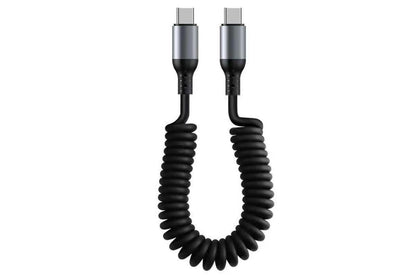 USB C To C Cable Car Coiled Type C Charging Cable For iPhone Samsung V1263-JX-6112
