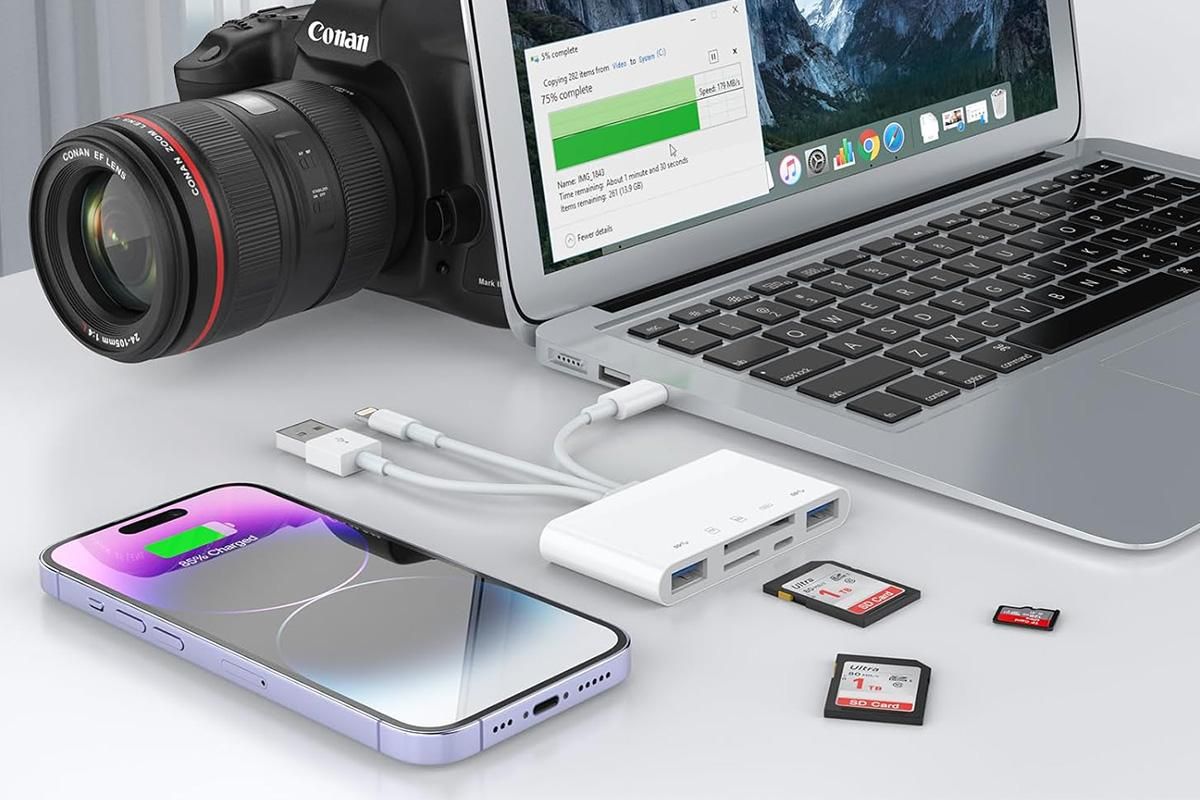5 In 1 Memory Card Reader USB OTG Adapter SD Card Reader For iPhone iPad V1263-JX-6113