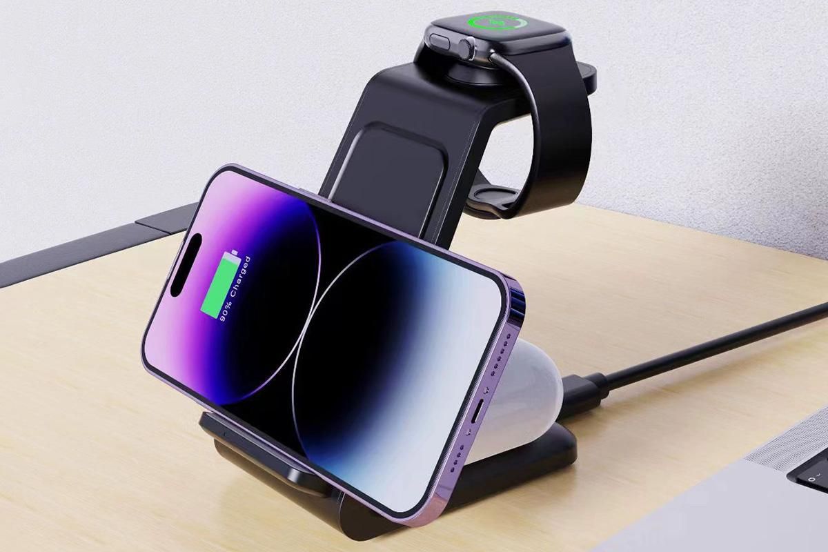 3 in 1 Wireless Charger Dock Charging Station for Apple Watch iPhone Apple AirPods V1263-JX-6119-1