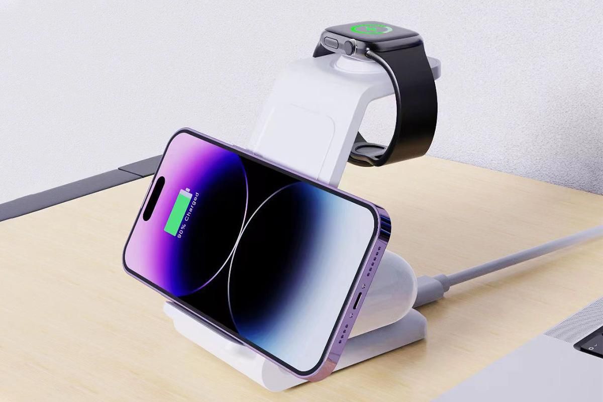 3 in 1 Wireless Charger Dock Charging Station for Apple Watch iPhone Apple AirPods V1263-JX-6119-2