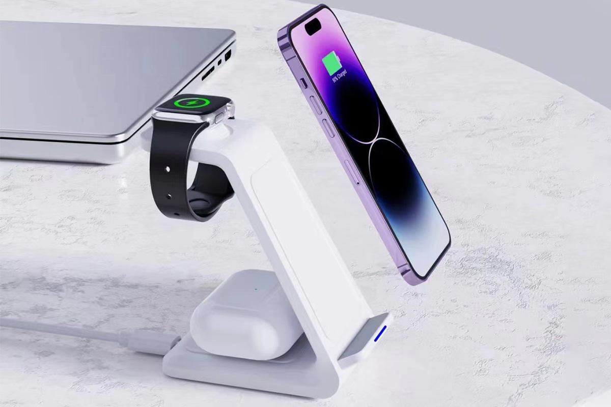 3 in 1 Wireless Charger Dock Charging Station for Apple Watch iPhone Apple AirPods V1263-JX-6119-2