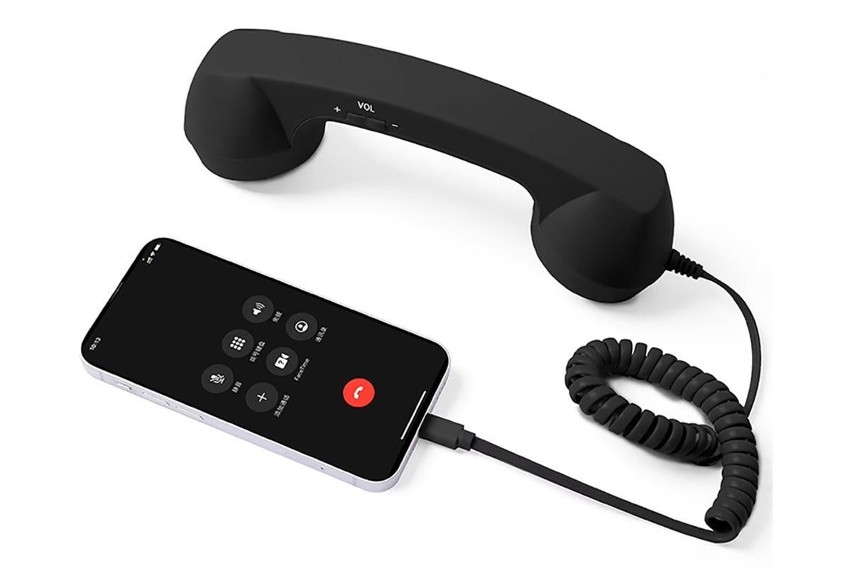 1M Retro Wired Handheld Telephone Handset with Microphone Type C Plug for Smartphones PC V1263-JX-6122-1