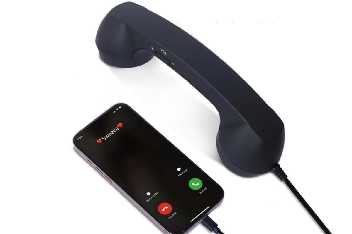 1M Retro Wired Handheld Telephone Handset with Microphone Type C Plug for Smartphones PC V1263-JX-6122-1
