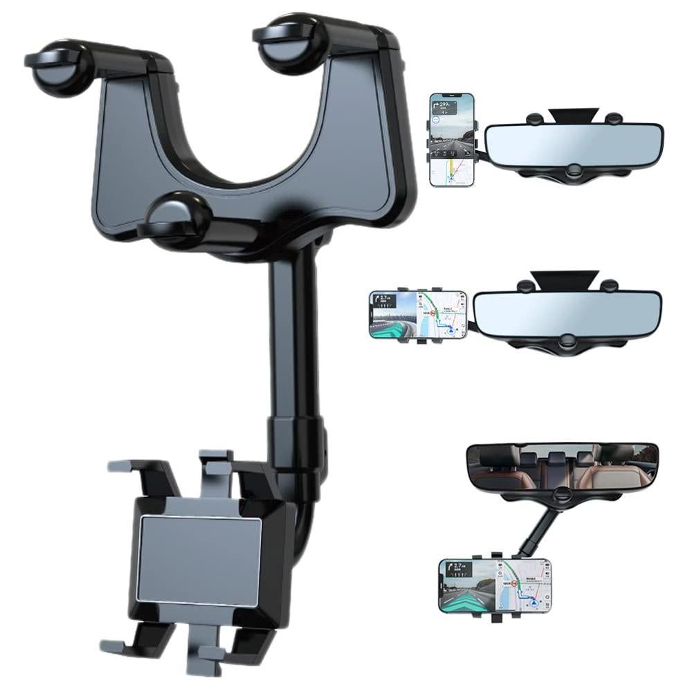 360 Rotatable and Retractable Car Phone Holder Multifunctional Rearview Mirror Phone Holder Universal Phone V1263-JX-6128