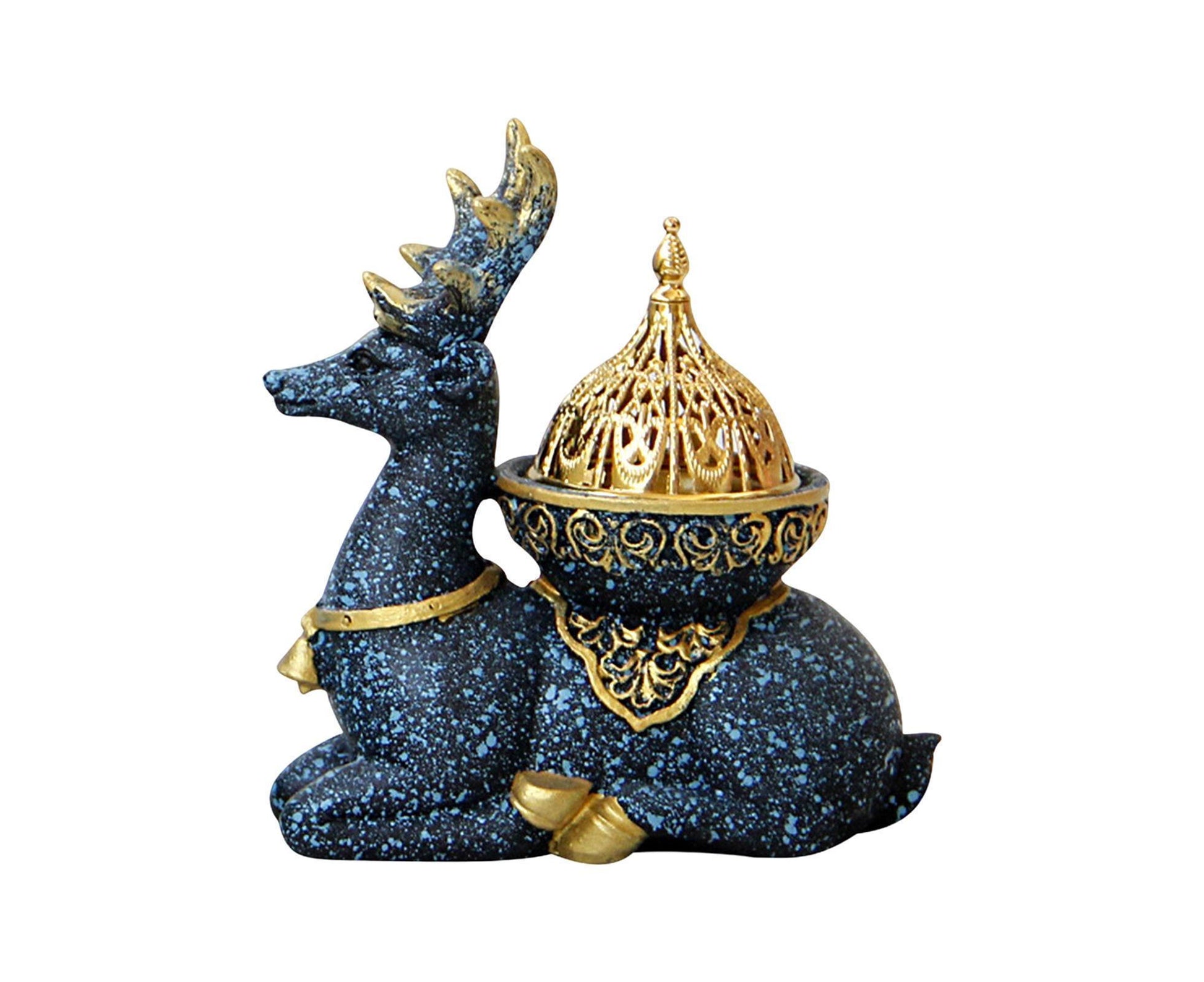 Marble Reindeer Incense Holder-Dark Blue V1263-JX-613