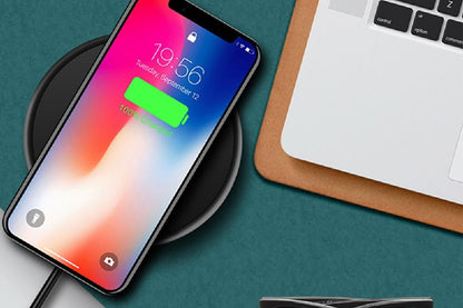 Wireless Fast Charger Smartphone Charger Qi Charging for Apple, Samsung and Smart Phones (Black) V1263-JX-6130