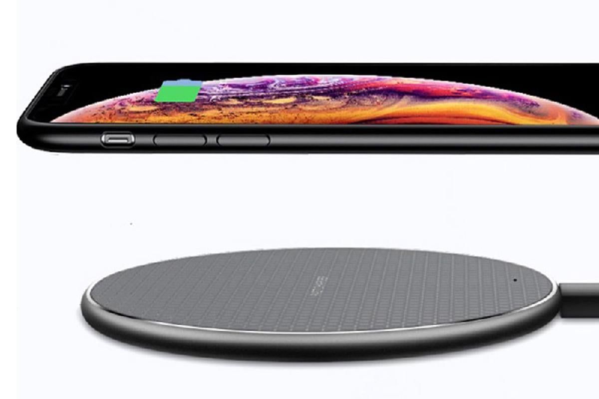 Wireless Fast Charger Smartphone Charger Qi Charging for Apple, Samsung and Smart Phones (Black) V1263-JX-6130
