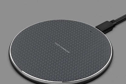 Wireless Fast Charger Smartphone Charger Qi Charging for Apple, Samsung and Smart Phones (Black) V1263-JX-6130