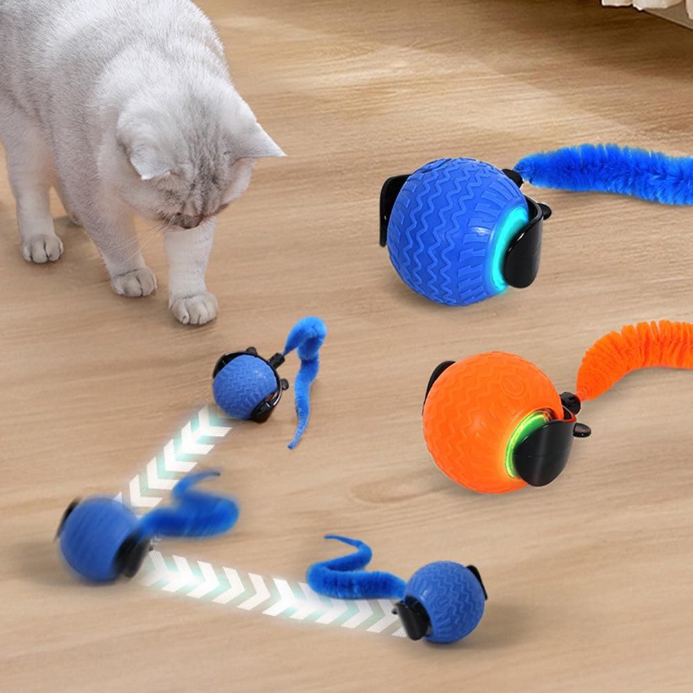 2Pcs Automatic Cat Rolling Ball Interactive Pet Toy with Multiple Motion Modes for Pet Cats Dogs V1263-JX-6151