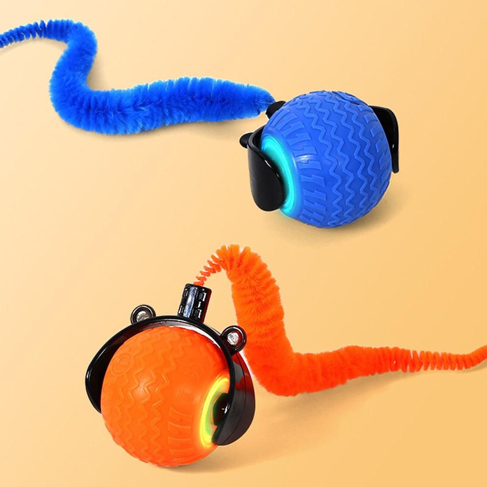 2Pcs Automatic Cat Rolling Ball Interactive Pet Toy with Multiple Motion Modes for Pet Cats Dogs V1263-JX-6151