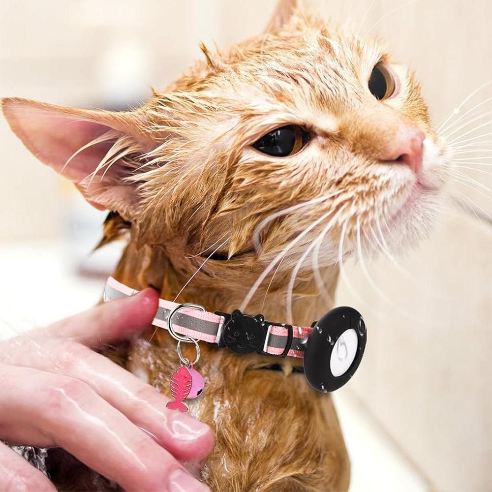 Reflective Cat Collar Compatible with Apple Airtag Adjustable Airtag Holder for Cat Dog Kitten Puppy V1263-JX-6157-1