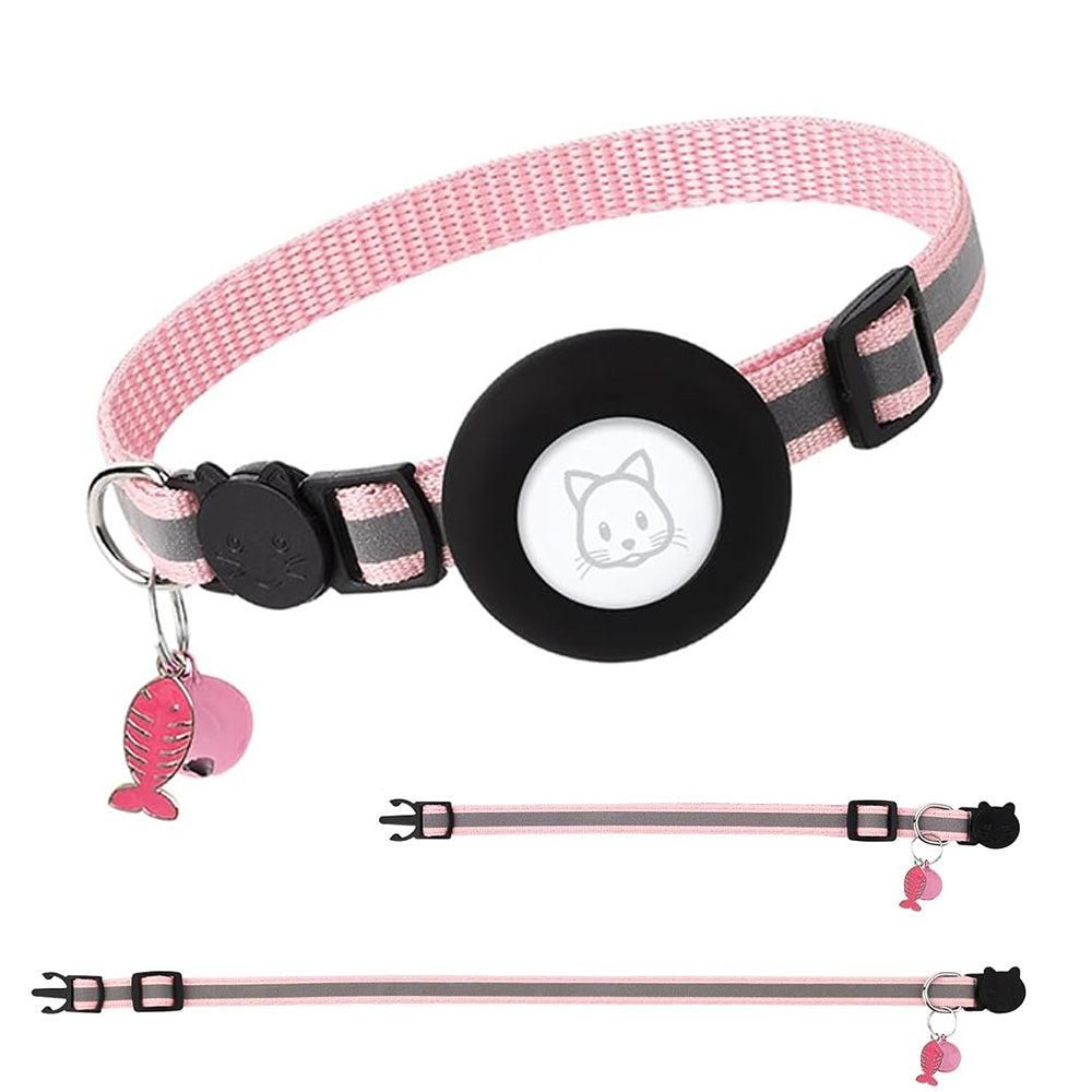 Reflective Cat Collar Compatible with Apple Airtag Adjustable Airtag Holder for Cat Dog Kitten Puppy V1263-JX-6157-1