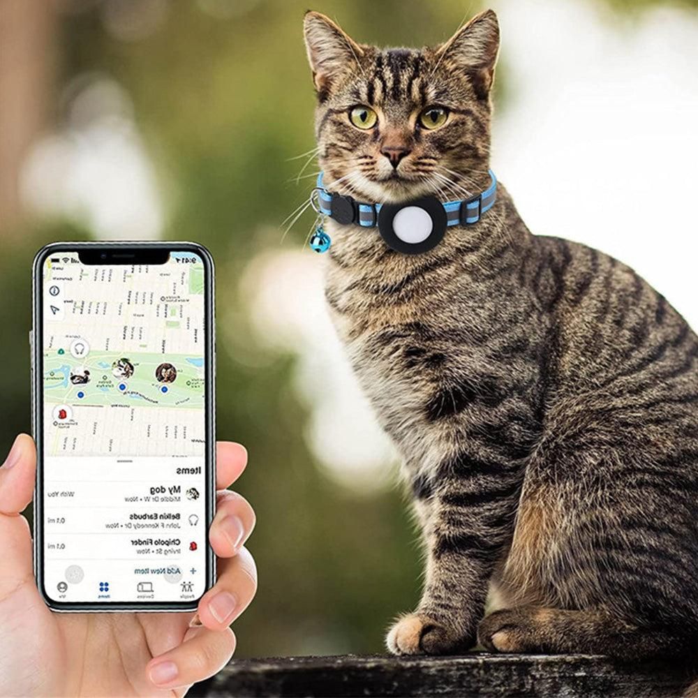 Reflective Cat Collar Compatible with Apple Airtag Adjustable Airtag Holder for Cat Dog Kitten Puppy V1263-JX-6157-2