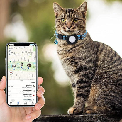 Reflective Cat Collar Compatible with Apple Airtag Adjustable Airtag Holder for Cat Dog Kitten Puppy V1263-JX-6157-2
