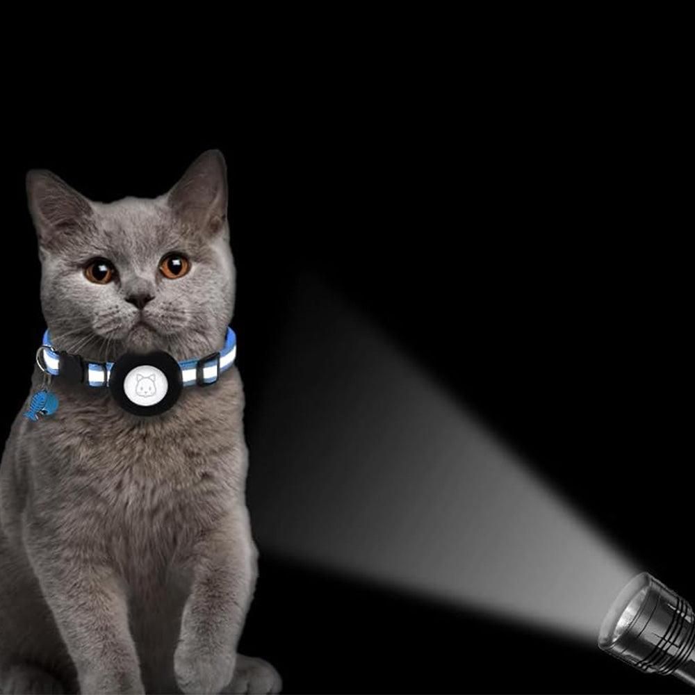 Reflective Cat Collar Compatible with Apple Airtag Adjustable Airtag Holder for Cat Dog Kitten Puppy V1263-JX-6157-2