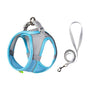Pet Cat Harness and Leash Set Breathable Vest with Reflective Strip for Kitten Walking Traveling Blue V1263-JX-6159-2