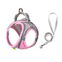 Pet Cat Harness and Leash Set Breathable Vest with Reflective Strip for Kitten Walking Traveling Pink V1263-JX-6160-3