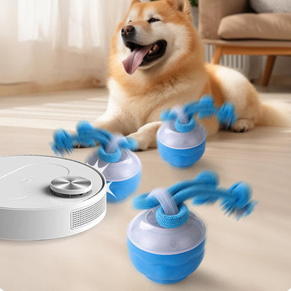 3-Mode Pet Interactive Toys Squeaky Auto Rolling Ball Dog Toy Blue V1263-JX-6164