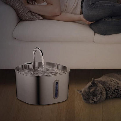 USB 2.2L Stainless Steel Pet Water Fountain for Cats and Small Dogs V1263-JX-6168