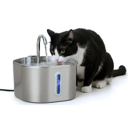 USB 2.2L Stainless Steel Pet Water Fountain for Cats and Small Dogs V1263-JX-6168