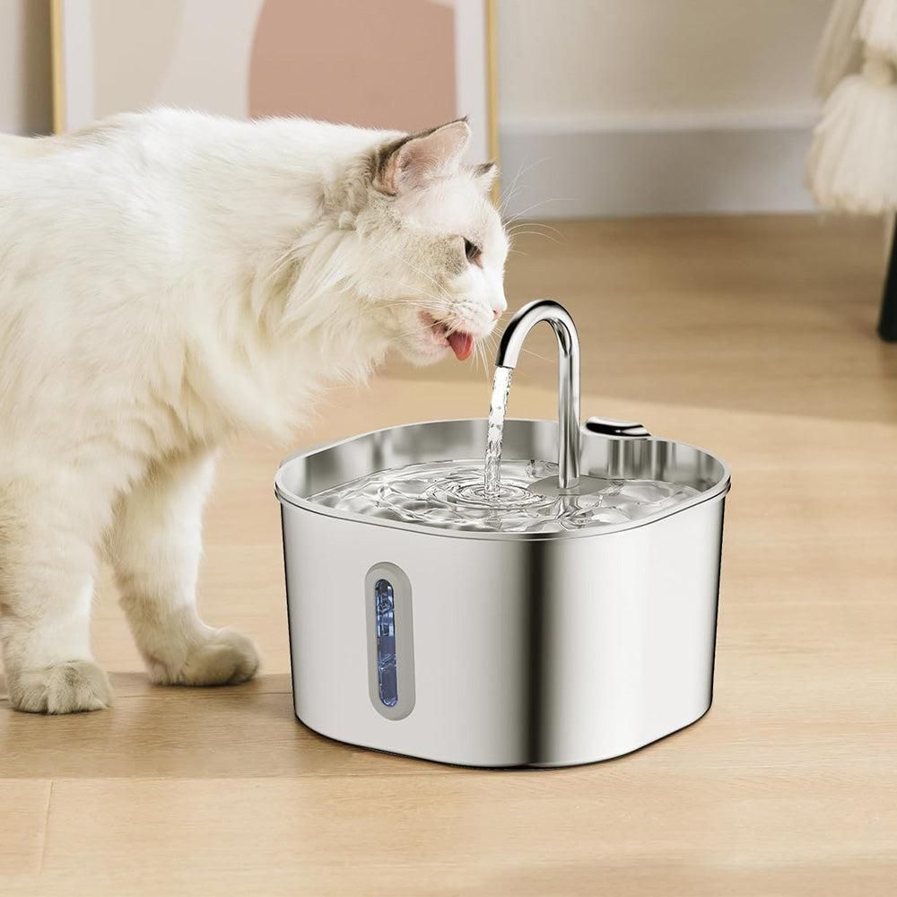 USB 2.2L Stainless Steel Pet Water Fountain for Cats and Small Dogs V1263-JX-6168