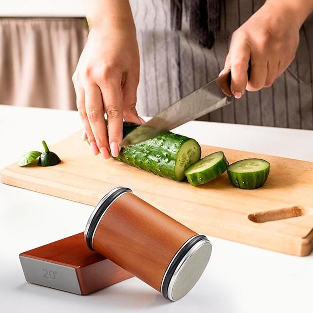 Rolling Knife Sharpener Tool Kit with 15 and 20 Degrees Grinding Angles for Knife Sharpening Brown V1263-JX-6175