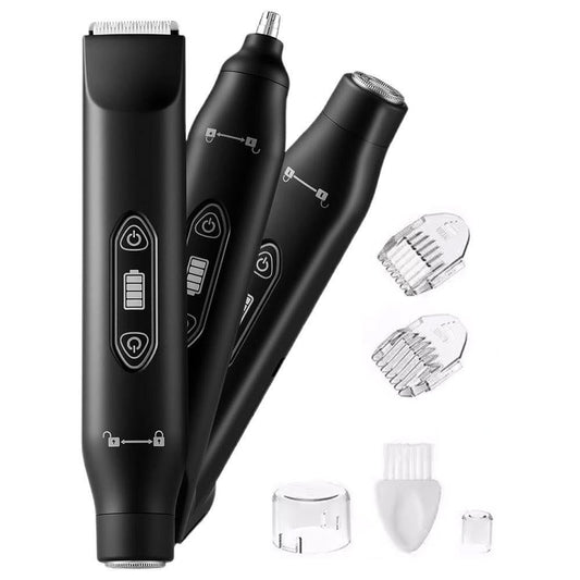 3-in-1 Electric Shaver & Nose Hair Trimmer for Face & Body Black V1263-JX-6179