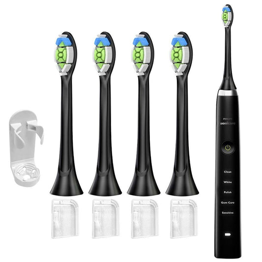 4Pcs Replacement Electric Toothbrush Heads Compatible with Philips Black V1263-JX-6181