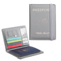 RFID Blocking Passport Holder Travel Passport Wallet Card Holder Gray V1263-JX-6200