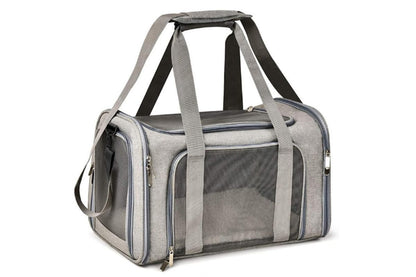 Portable Travel Bag Soft Crate Cage Cat Bag Animal Carriers for Pets -Grey V1263-JX-6209-2