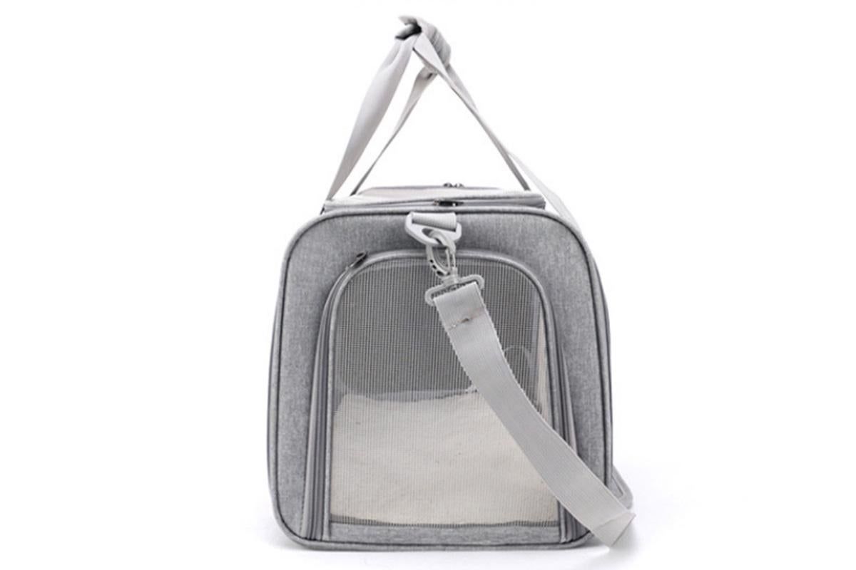 Portable Travel Bag Soft Crate Cage Cat Bag Animal Carriers for Pets -Grey V1263-JX-6209-3