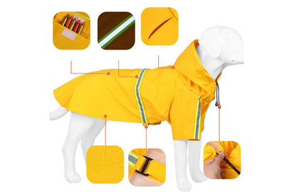 Pet Raincoat Outdoor Waterproof Dog Poncho for Small and Medium Dogs - Orange V1263-JX-6218-2