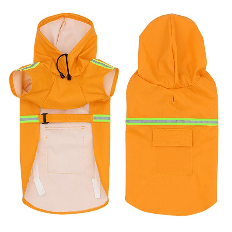 Pet Raincoat Outdoor Waterproof Dog Poncho for Small and Medium Dogs - Orange V1263-JX-6218-3