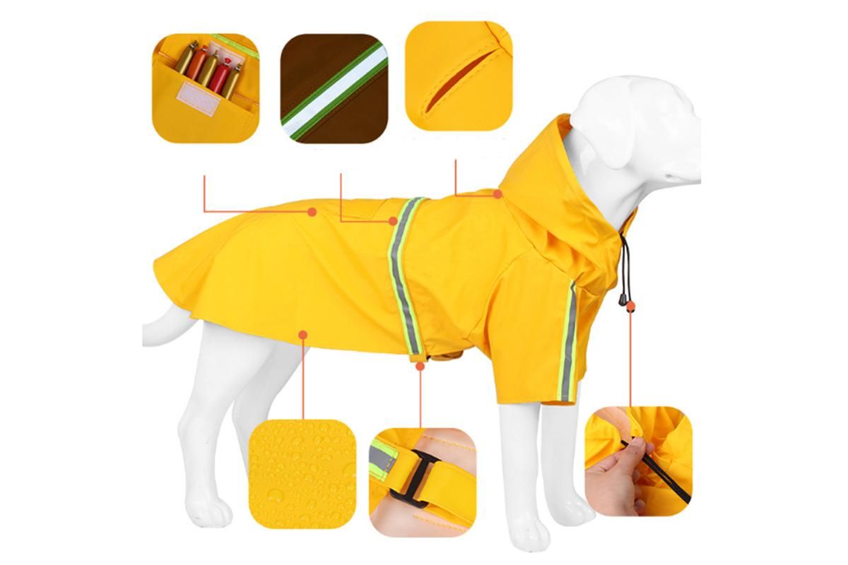 Pet Raincoat Outdoor Waterproof Dog Poncho for Small and Medium Dogs - Orange V1263-JX-6218-3