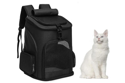 Expandable Large Cat Backpack Carrier for Small Pets - Black V1263-JX-6221