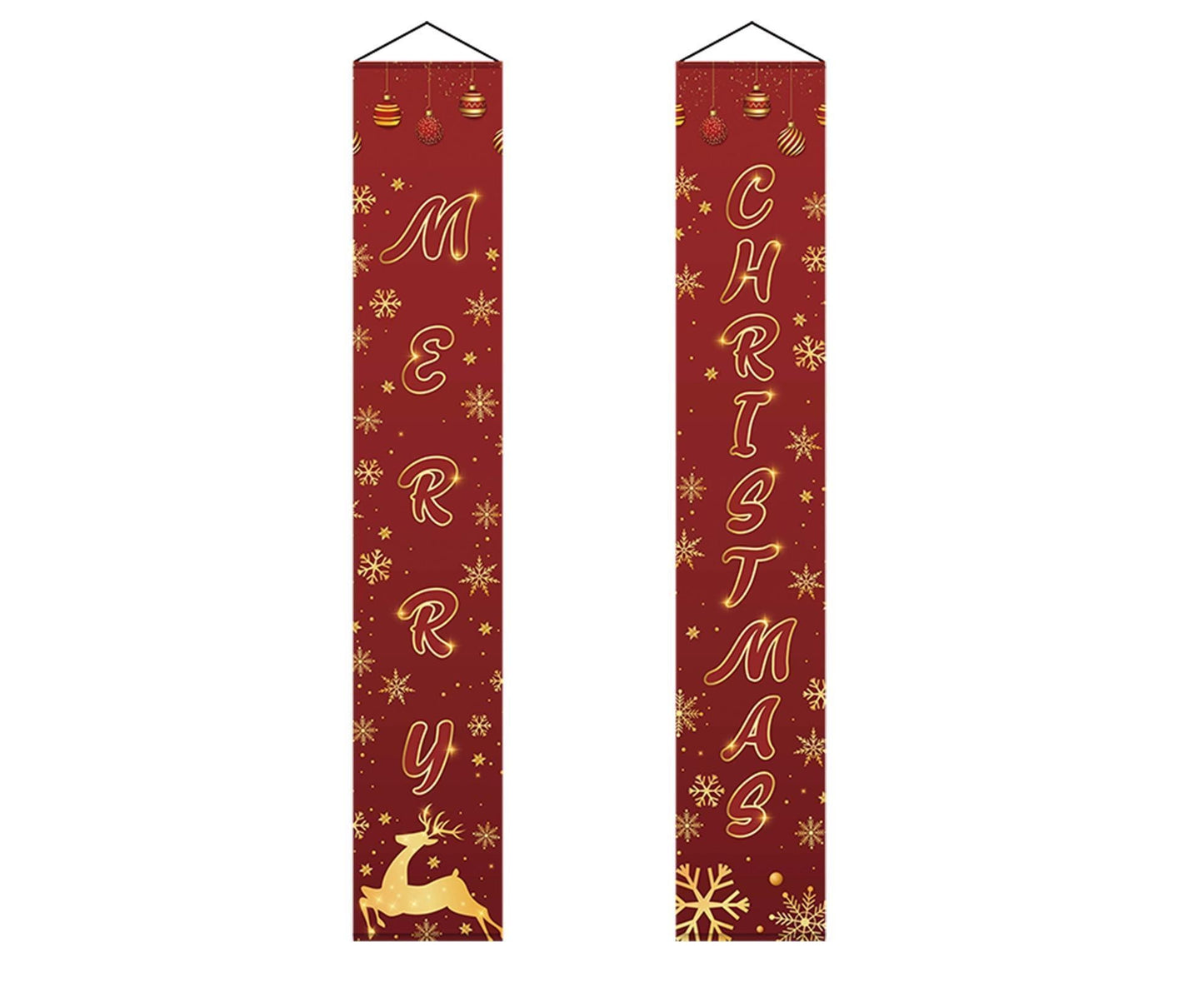 Thicker Xmas Porch Sign-Red Golden V1263-JX-624