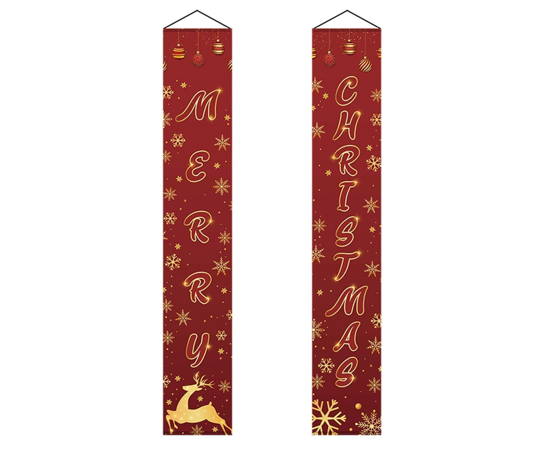 Thicker Xmas Porch Sign-Red Golden V1263-JX-624