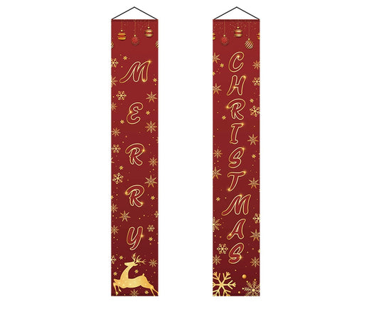 Thicker Xmas Porch Sign-Red Golden V1263-JX-624