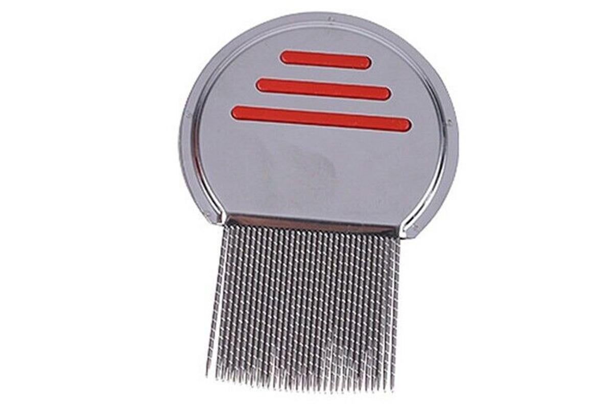 Stainless Steel Pet Flea Comb Fine Tooth Grooming Tool for Dogs Cats - Red V1263-JX-6253-1