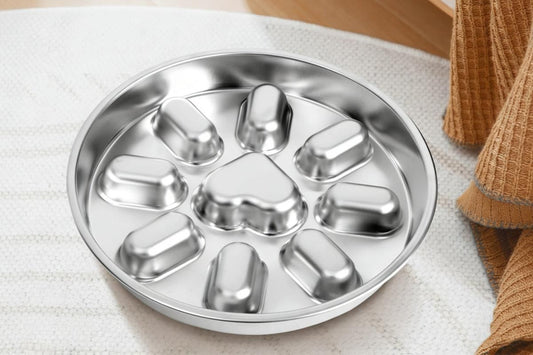Slow Feeder Dog Bowl Stainless Steel Non Slip Puzzle Maze Bowl Slow Down Eating V1263-JX-6254